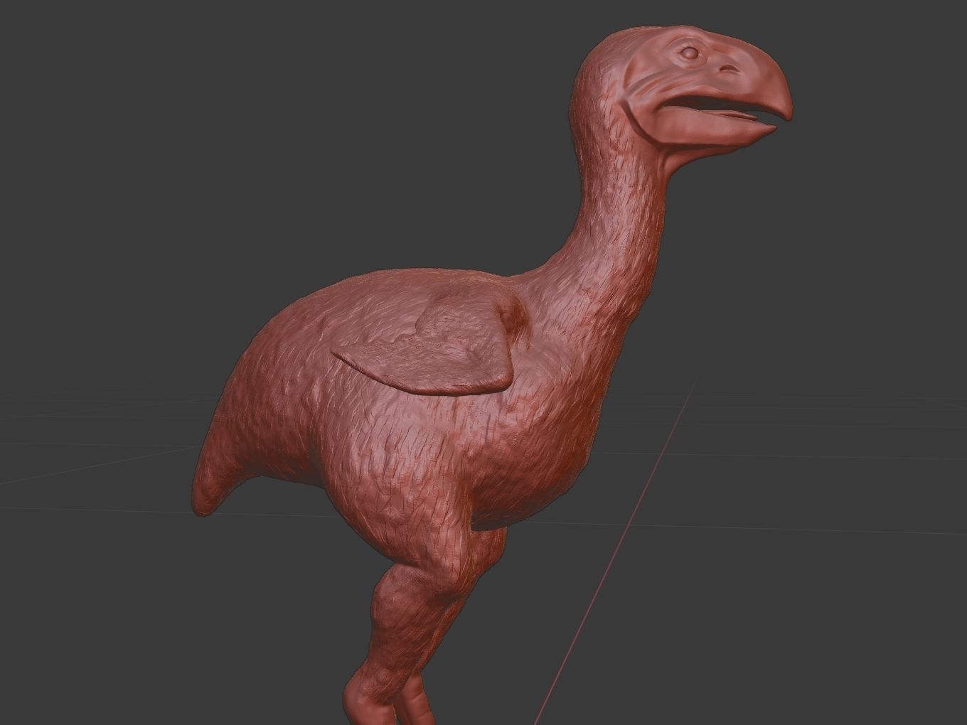Prehistoric Gastornis Gold 3D print model_13