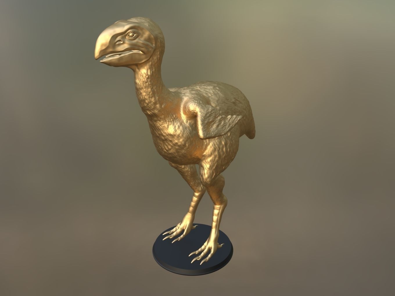 Prehistoric Gastornis Gold 3D print model_5