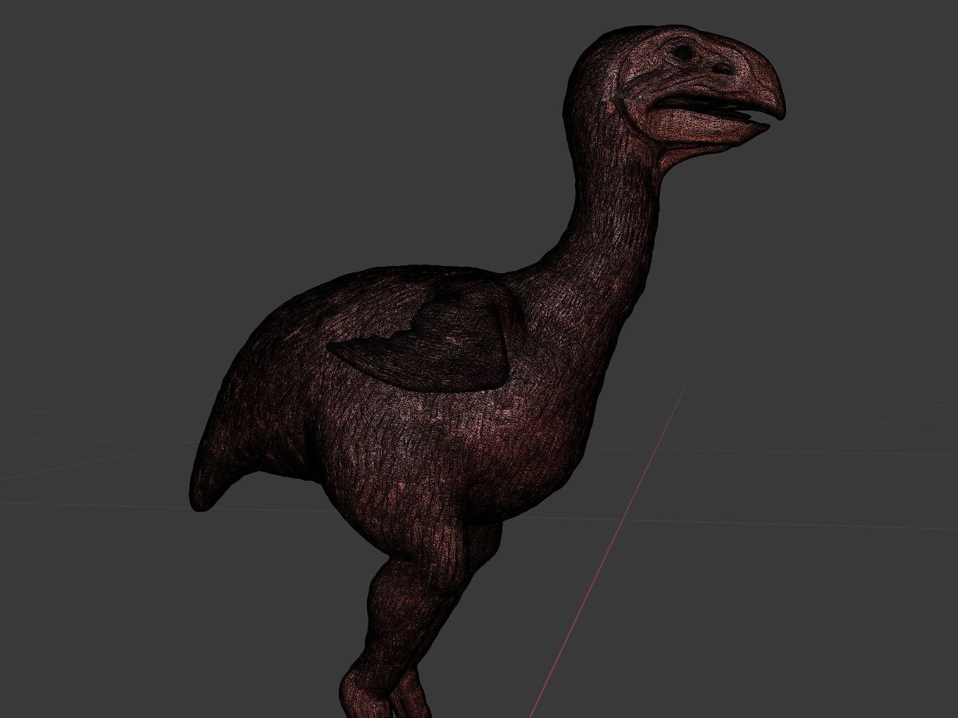 Prehistoric Gastornis Gold 3D print model_12