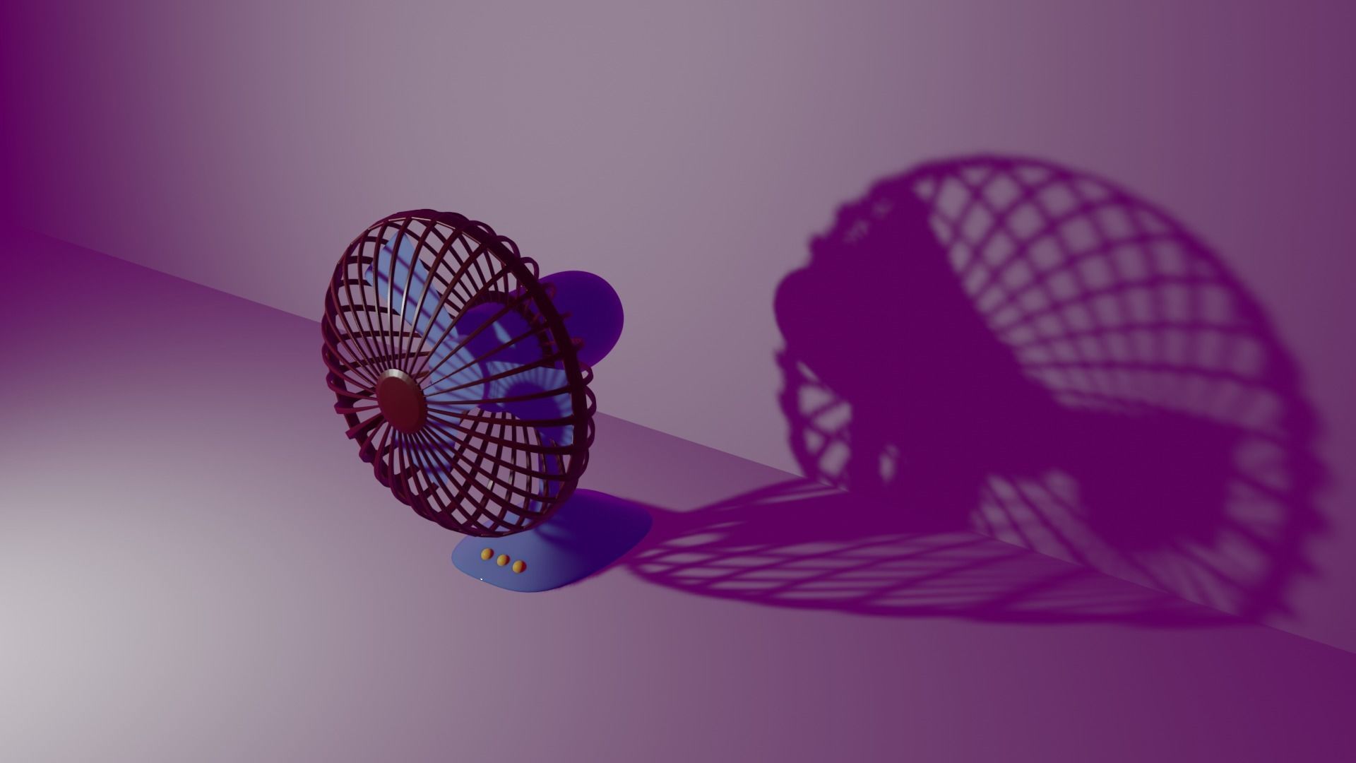 3d fan shadow of Free 3D model_2