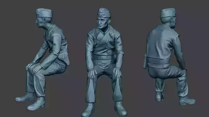 German Tank Crew unit ww2 Sit GTC1 3D print model