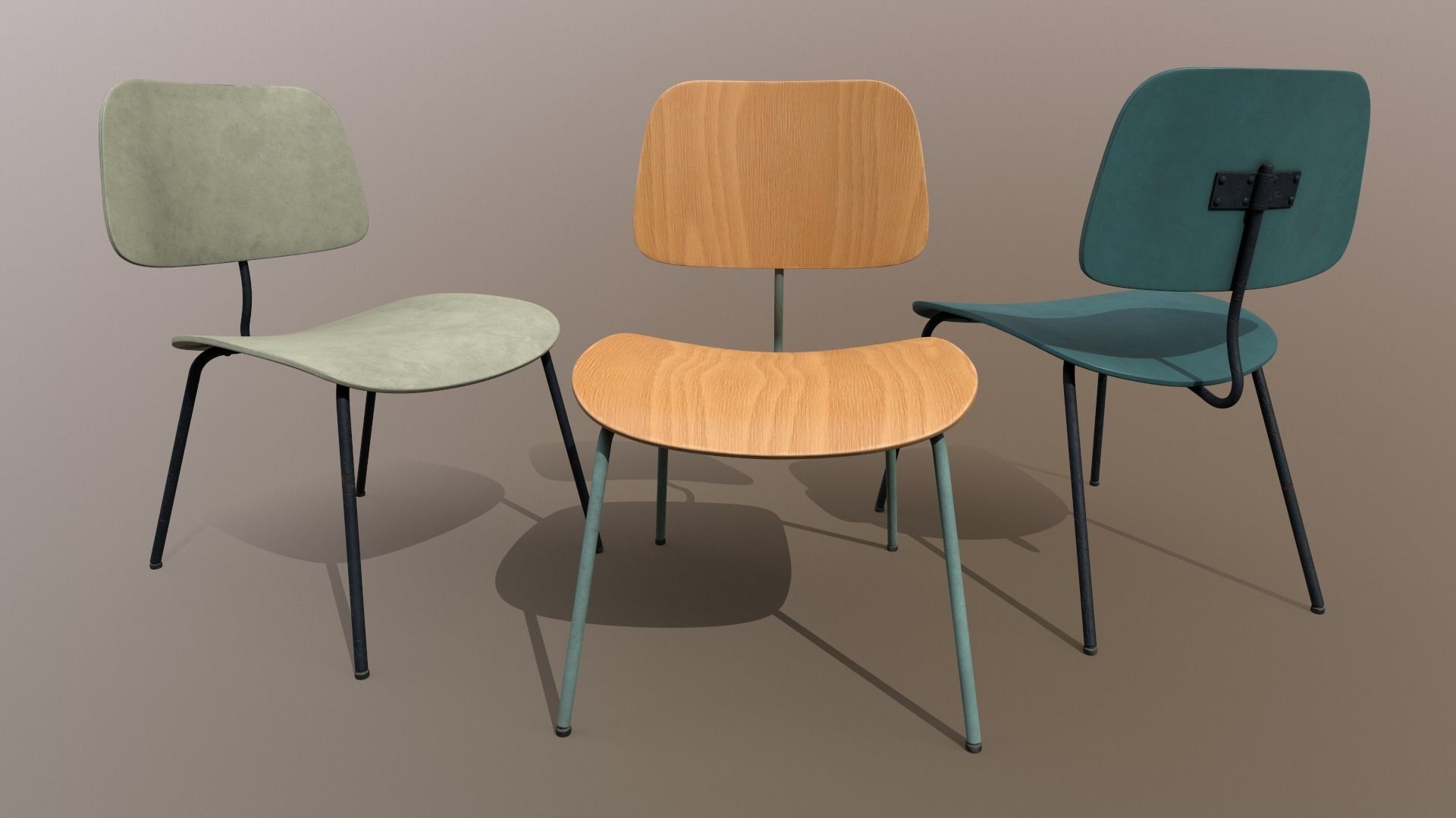 3 Detailed Retro School Chairs Design PBR - Lumion - UE4 Low-poly 3D model_8
