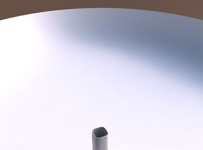 Vase quadratic tall with distorted and twisted grid plates