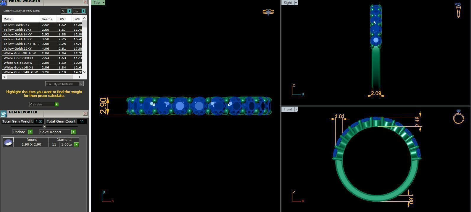 Half Eternity Ring 3d Model  3D print model_9
