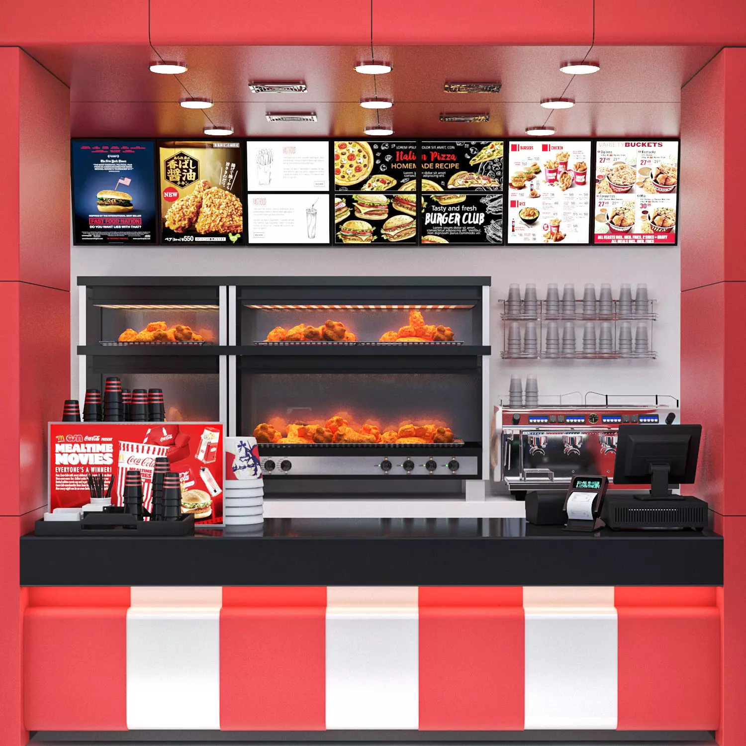 Fastfood and Coffee Shop 2 3D model