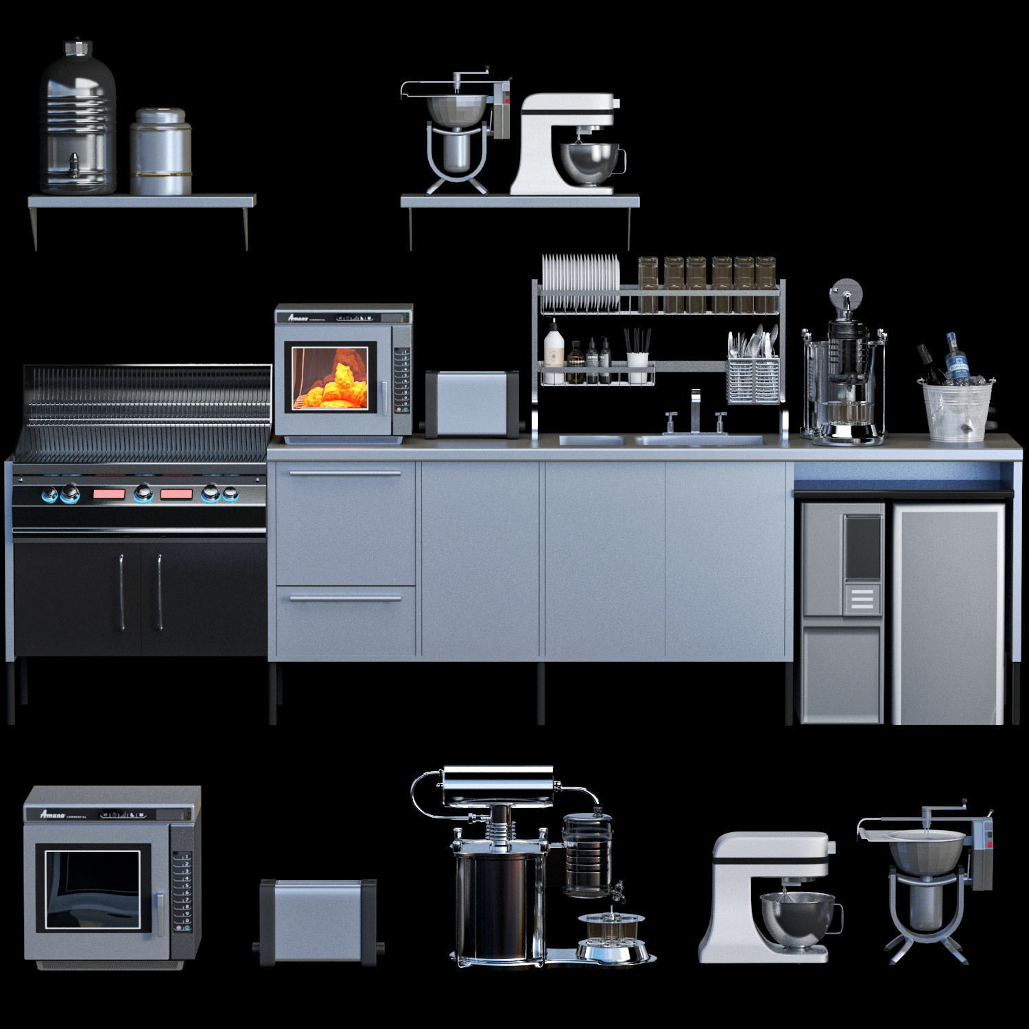 Fastfood and Coffee Kiosk 3 3D model_3