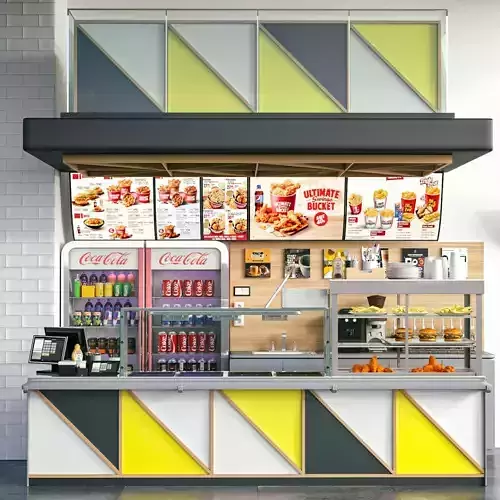 Fastfood and Coffee Kiosk 4 3D model