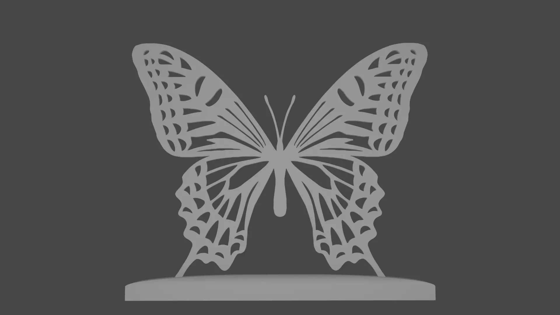 butterfly and its base 3D print model_0