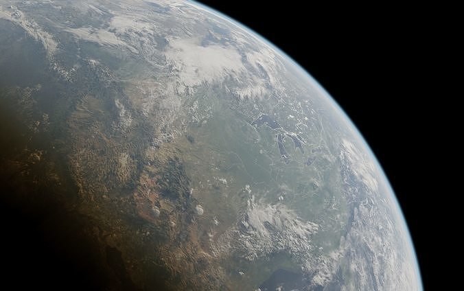 Realistic Earth from space 3D model
