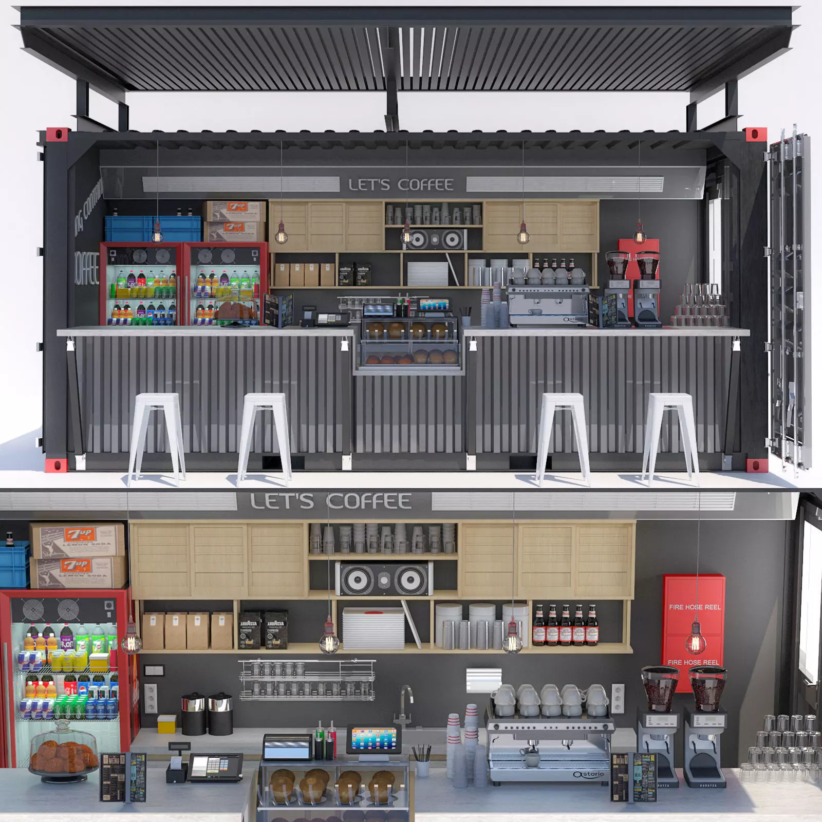Coffee Kiosk 1 3D model_0