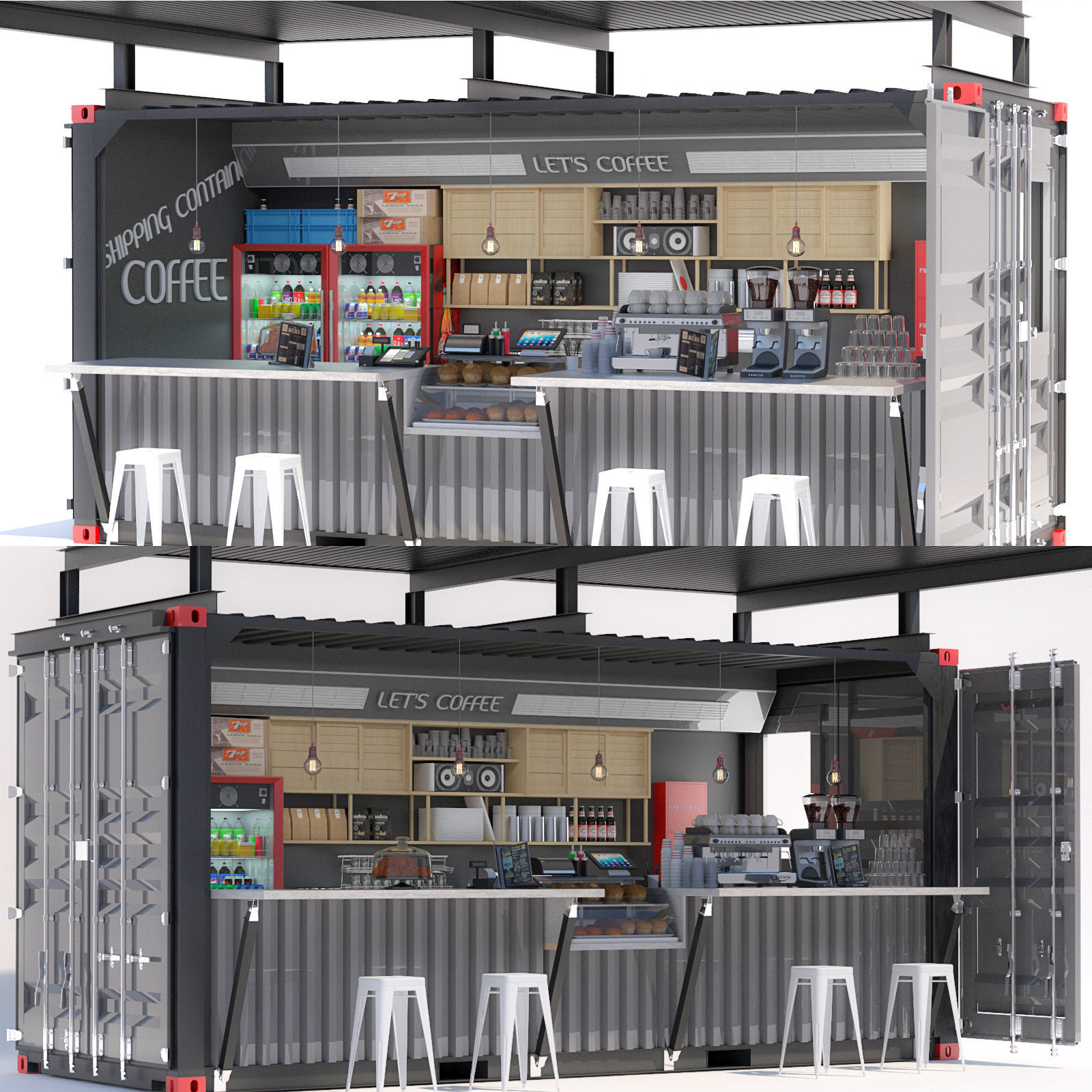 Coffee Kiosk 1 3D model_1