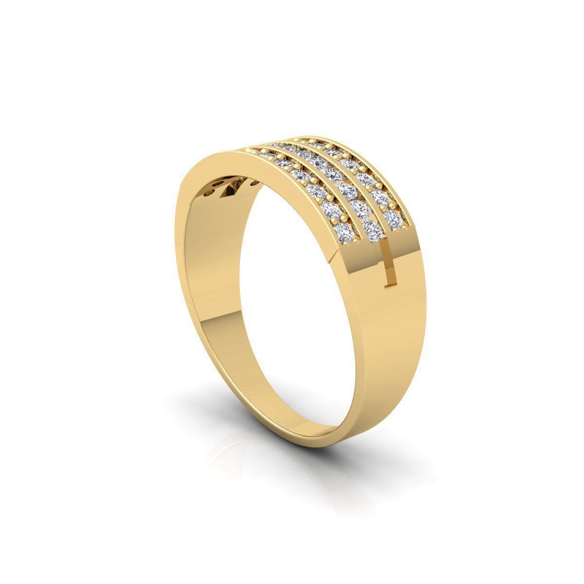 Three Row Mens Ring  3D print model_6