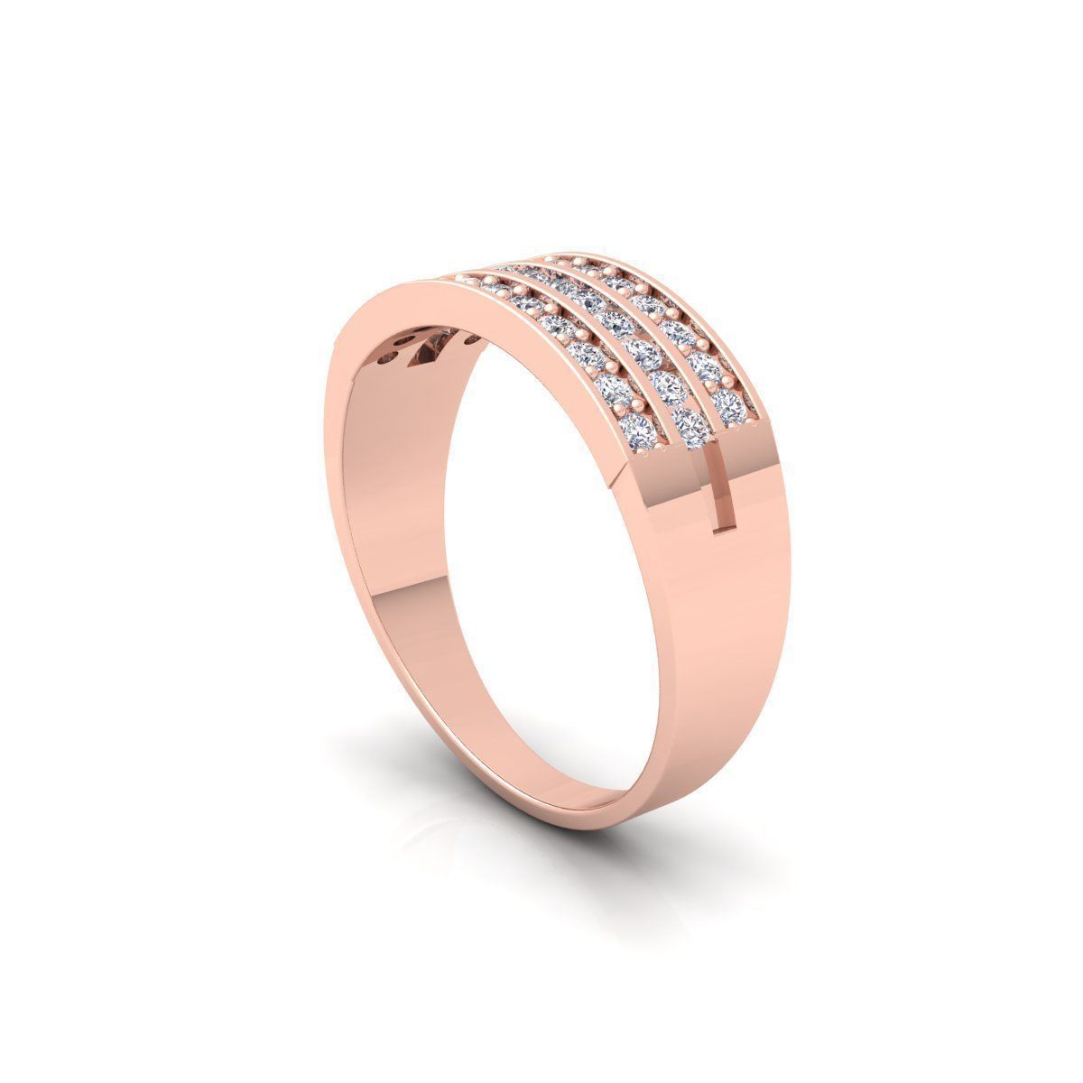 Three Row Mens Ring  3D print model_7