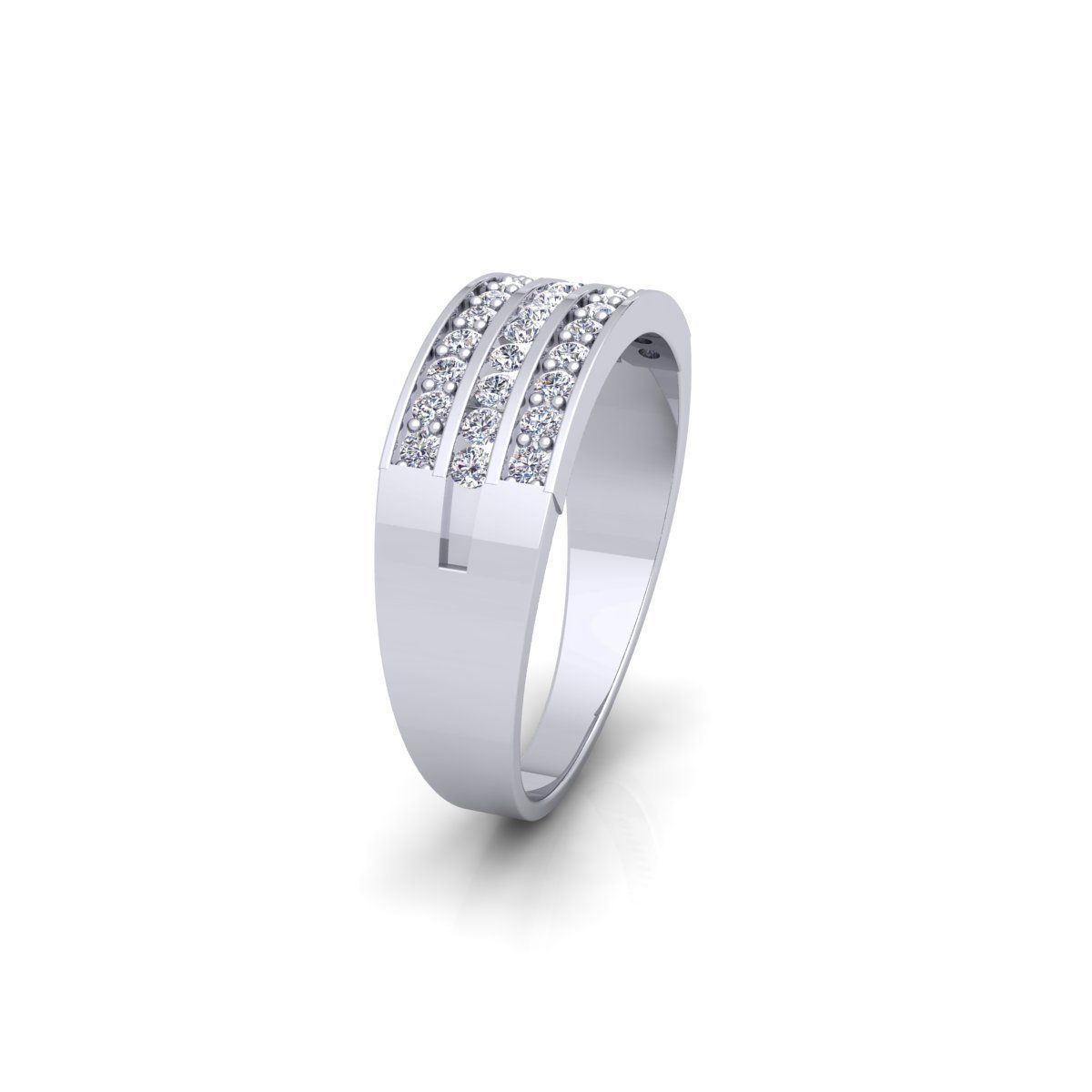 Three Row Mens Ring  3D print model_2