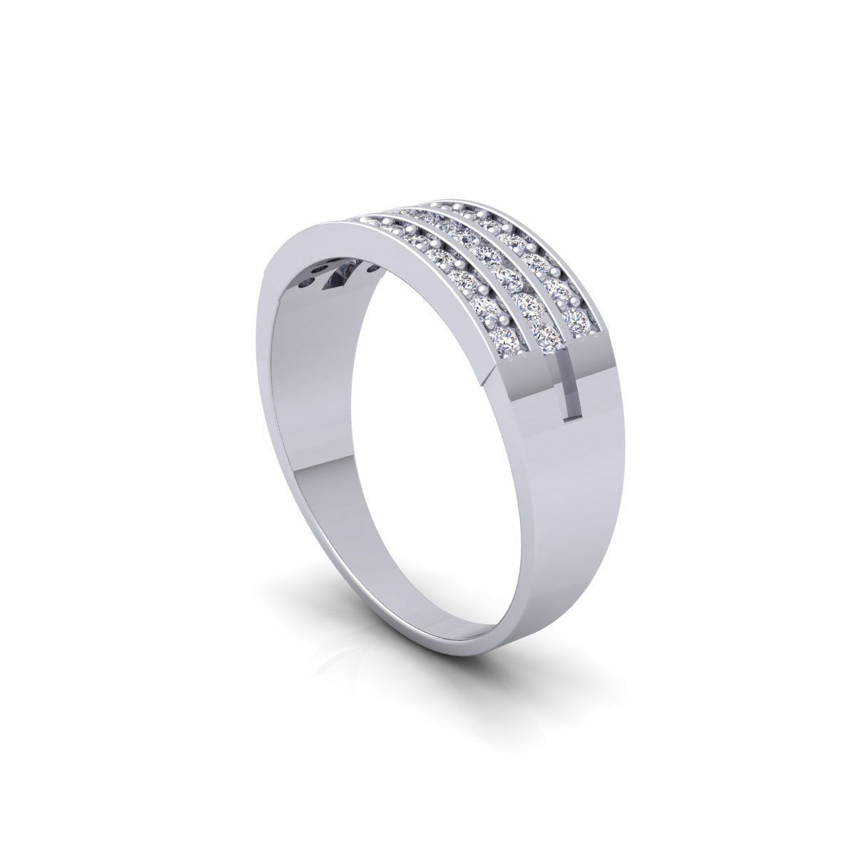 Three Row Mens Ring  3D print model_8