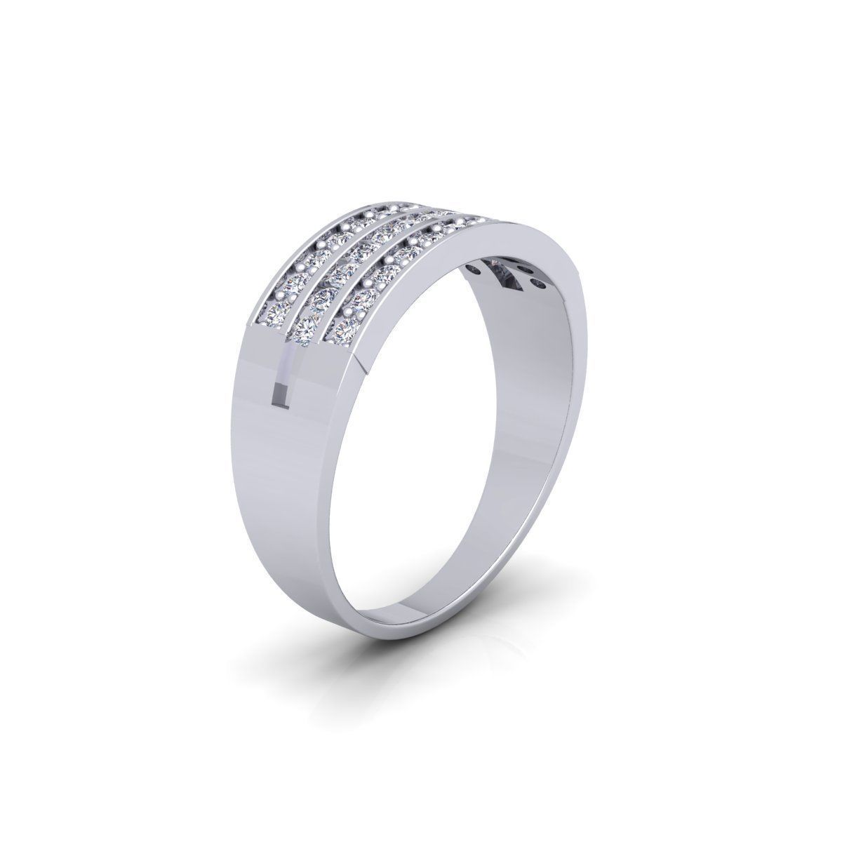 Three Row Mens Ring  3D print model_5