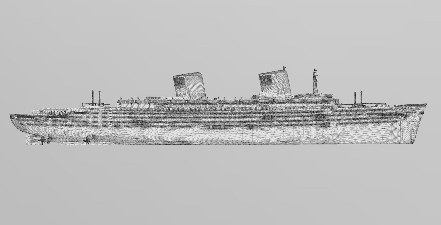 SS United States ocean liner printable model 3D print model_7