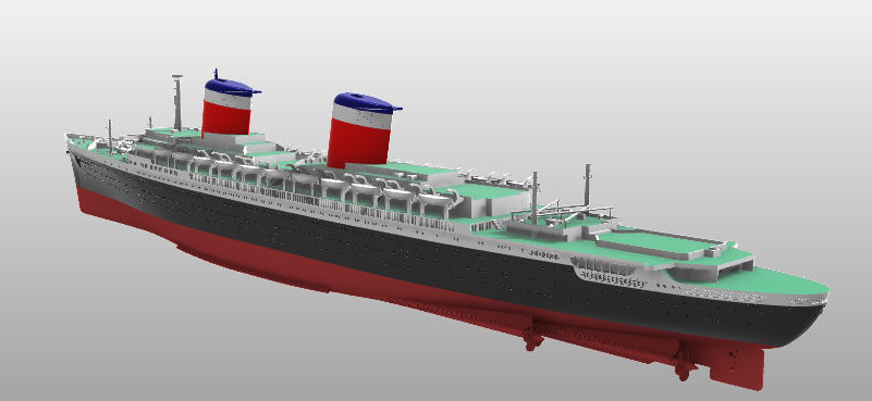 SS United States ocean liner printable model 3D print model_4