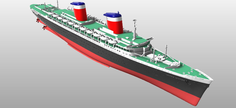 SS United States ocean liner printable model 3D print model_3