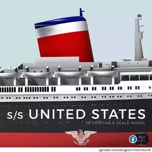 SS United States ocean liner printable model 3D print model