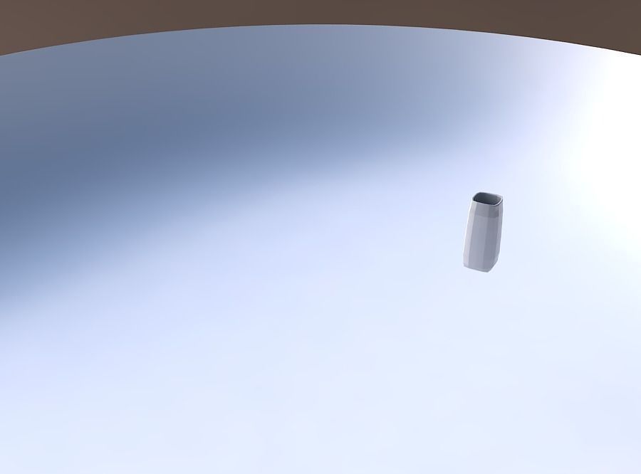 Vase quadratic tall with curved creases 3D print model_3