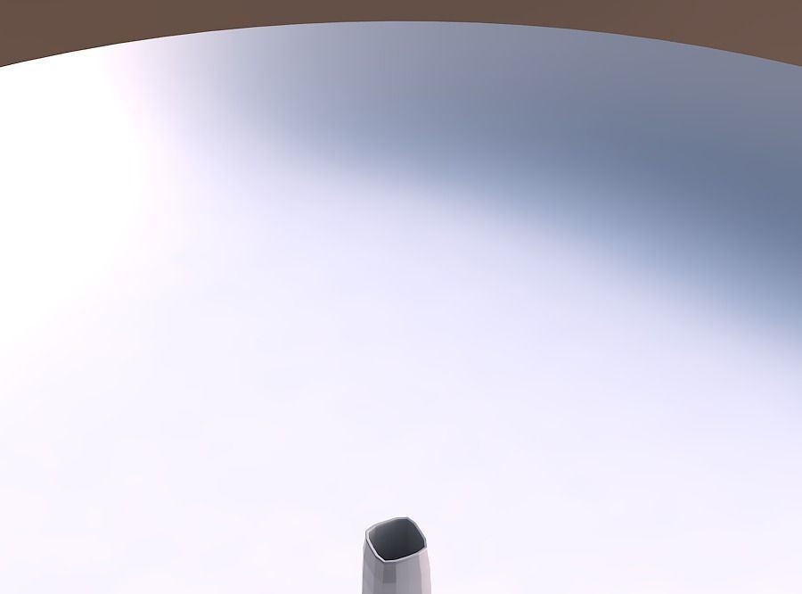 Vase quadratic tall with curved creases 3D print model_0