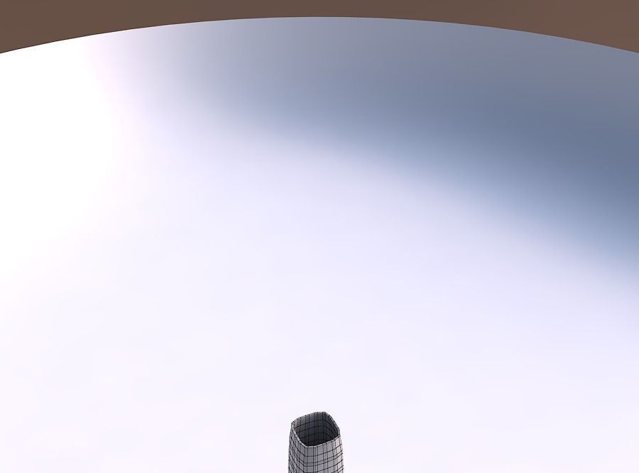 Vase quadratic tall with curved creases 3D print model_5