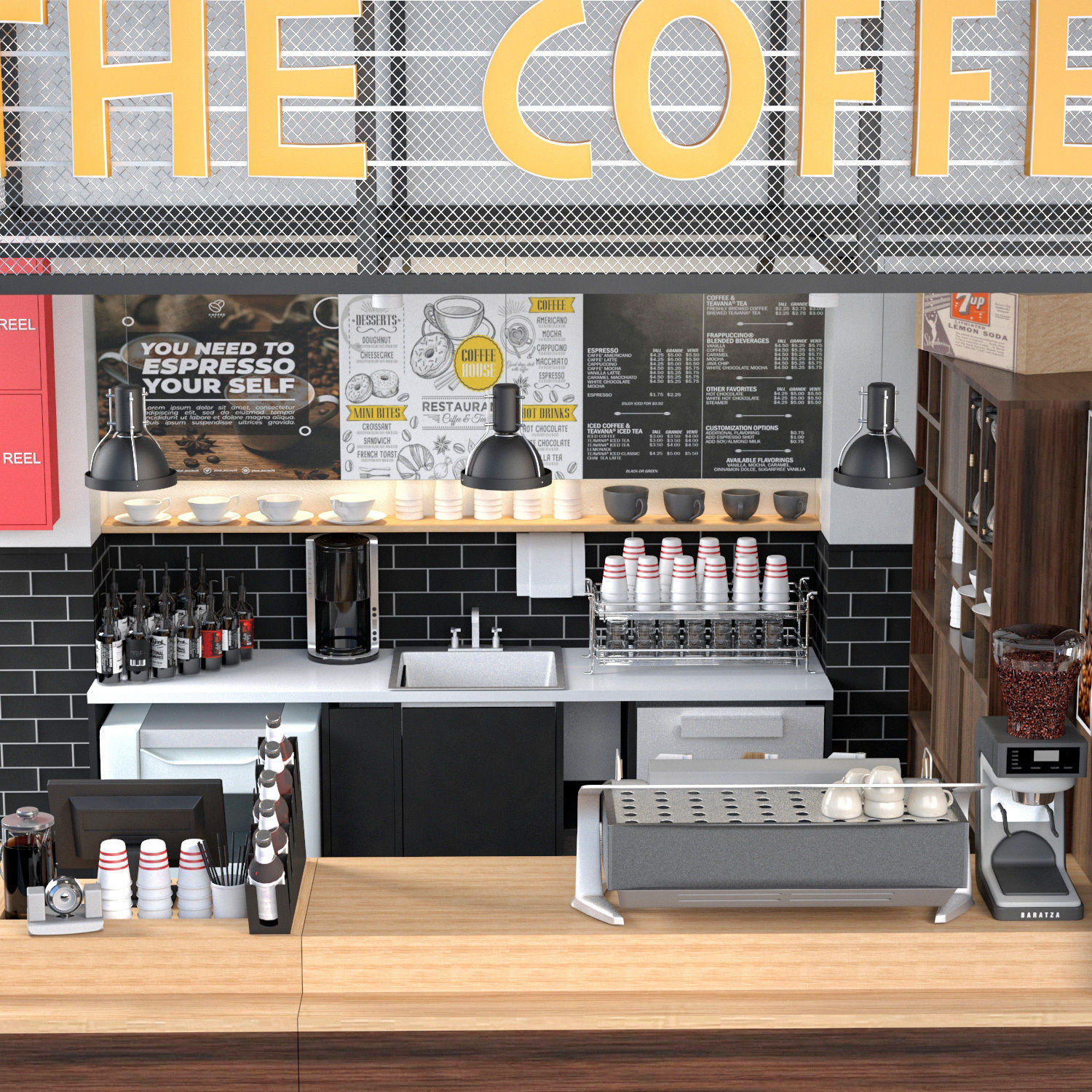 Coffee Kiosk 6 3D model_2