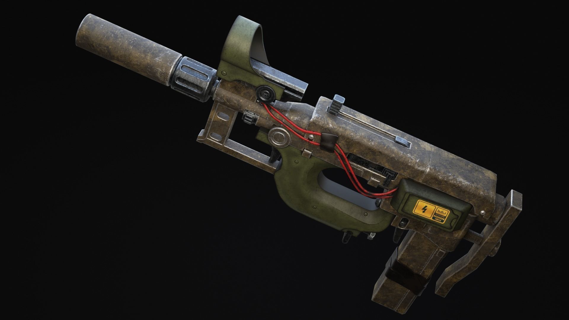 Nyx Rifle Scifi Game Ready Low-poly 3D model_4