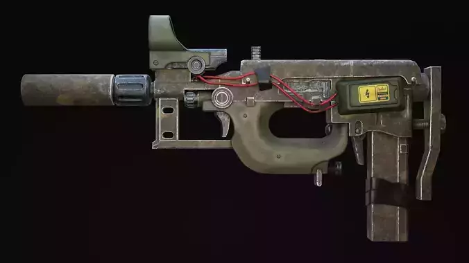 Nyx Rifle Scifi Game Ready Low-poly 3D model