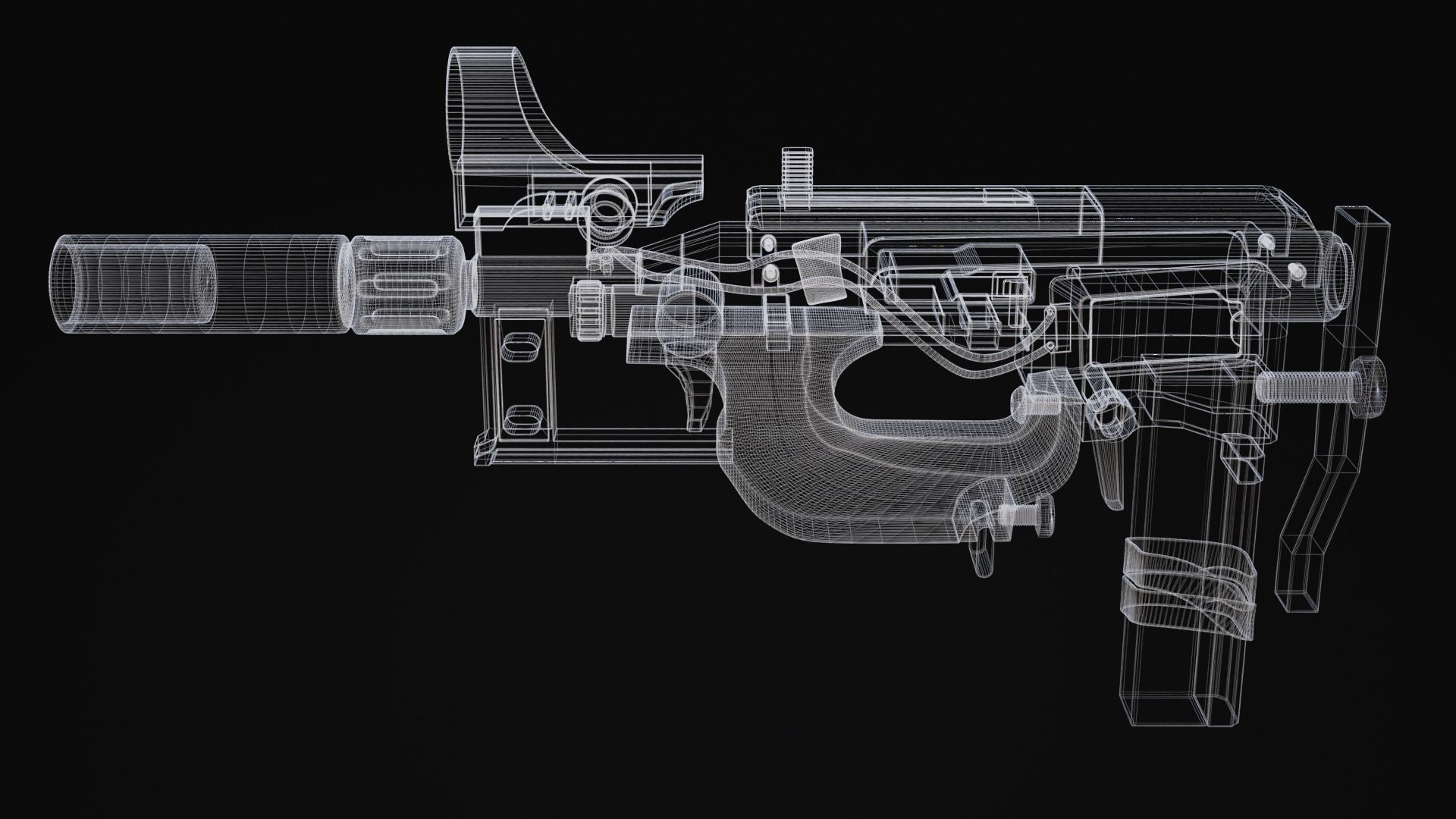 Nyx Rifle Scifi Game Ready Low-poly 3D model_3