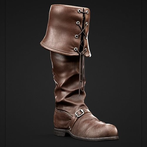 Leather Boots Low-poly 3D model