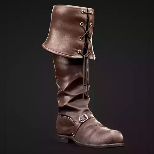 Leather Boots Low-poly 3D model