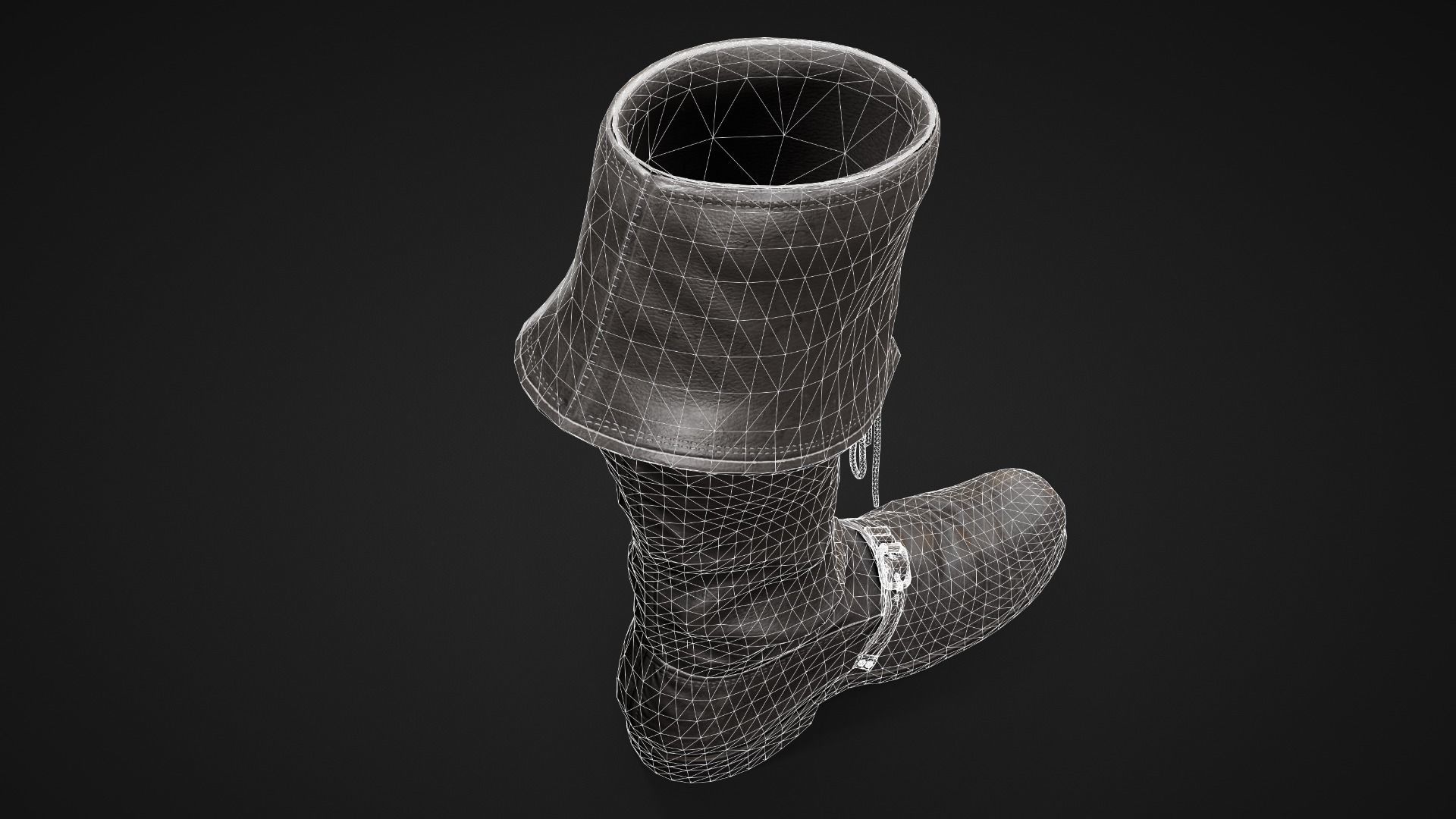 Leather Boots Low-poly 3D model_8