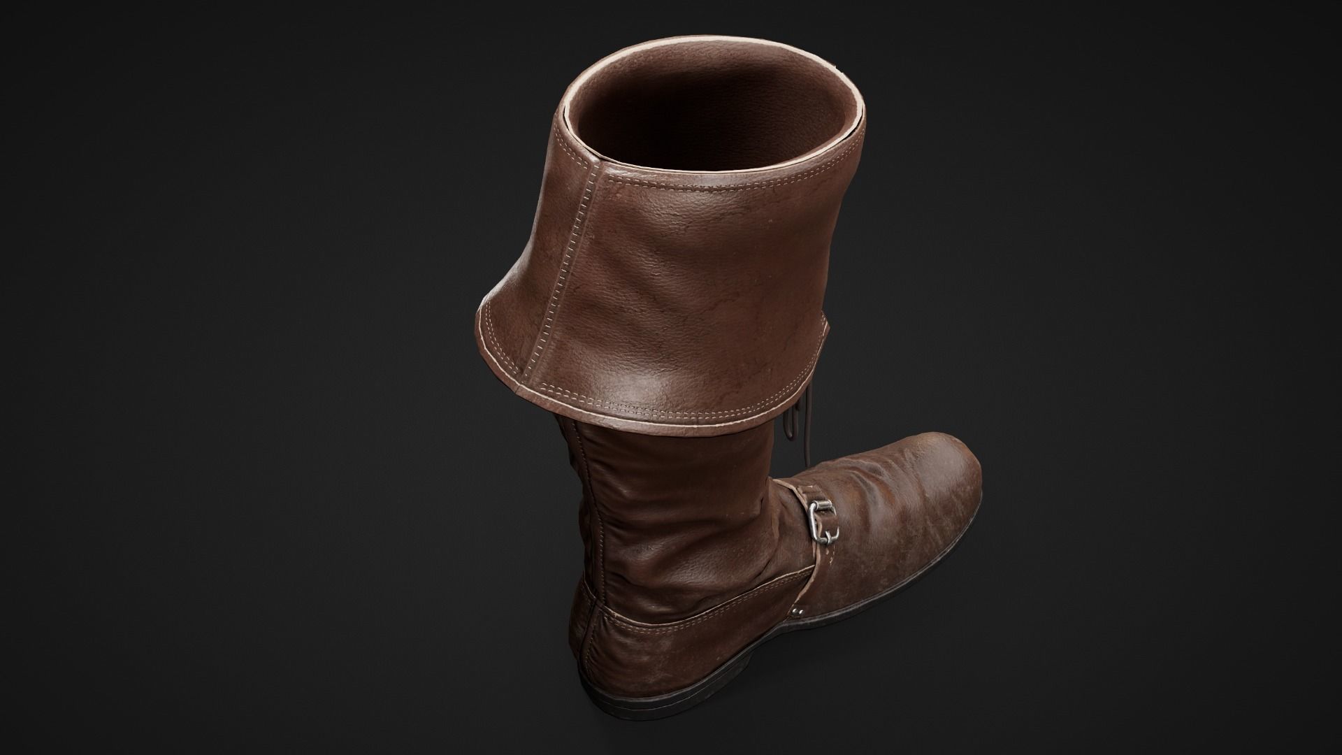 Leather Boots Low-poly 3D model_5