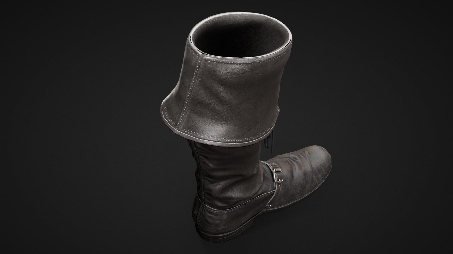 Leather Boots Low-poly 3D model_7