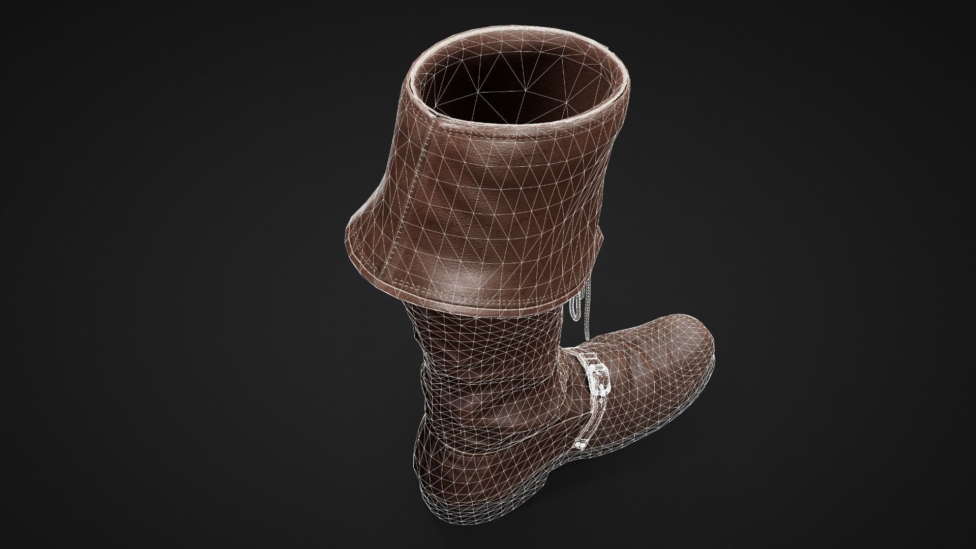 Leather Boots Low-poly 3D model_6