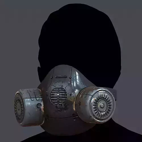 Gas mask helmet 3d model scifi Low-poly 