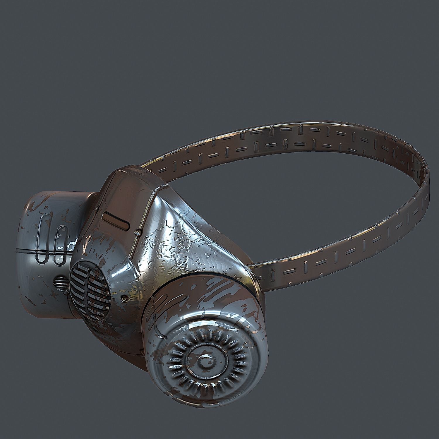 Gas mask helmet 3d model scifi Low-poly  Low-poly 3D model_5