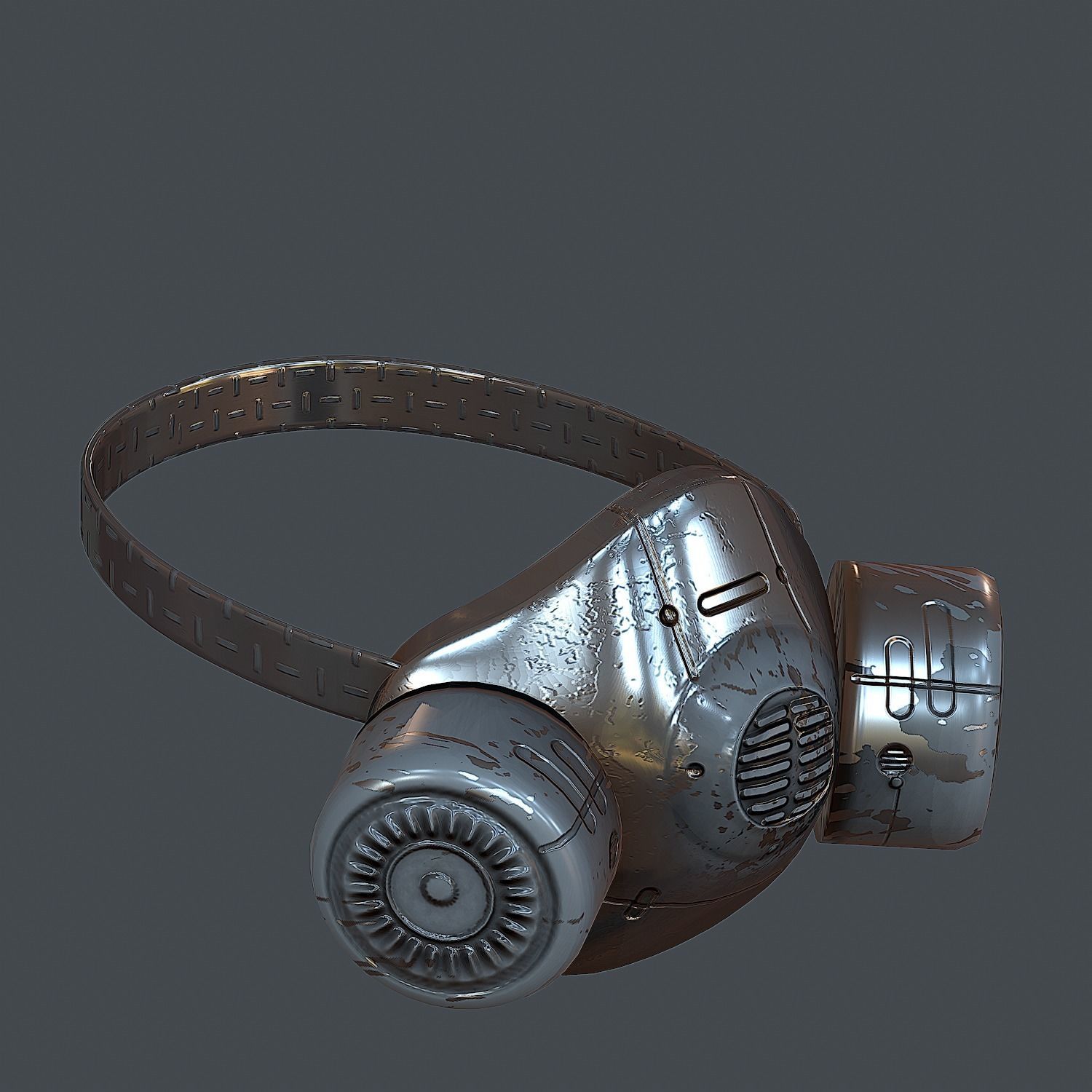 Gas mask helmet 3d model scifi Low-poly  Low-poly 3D model_3