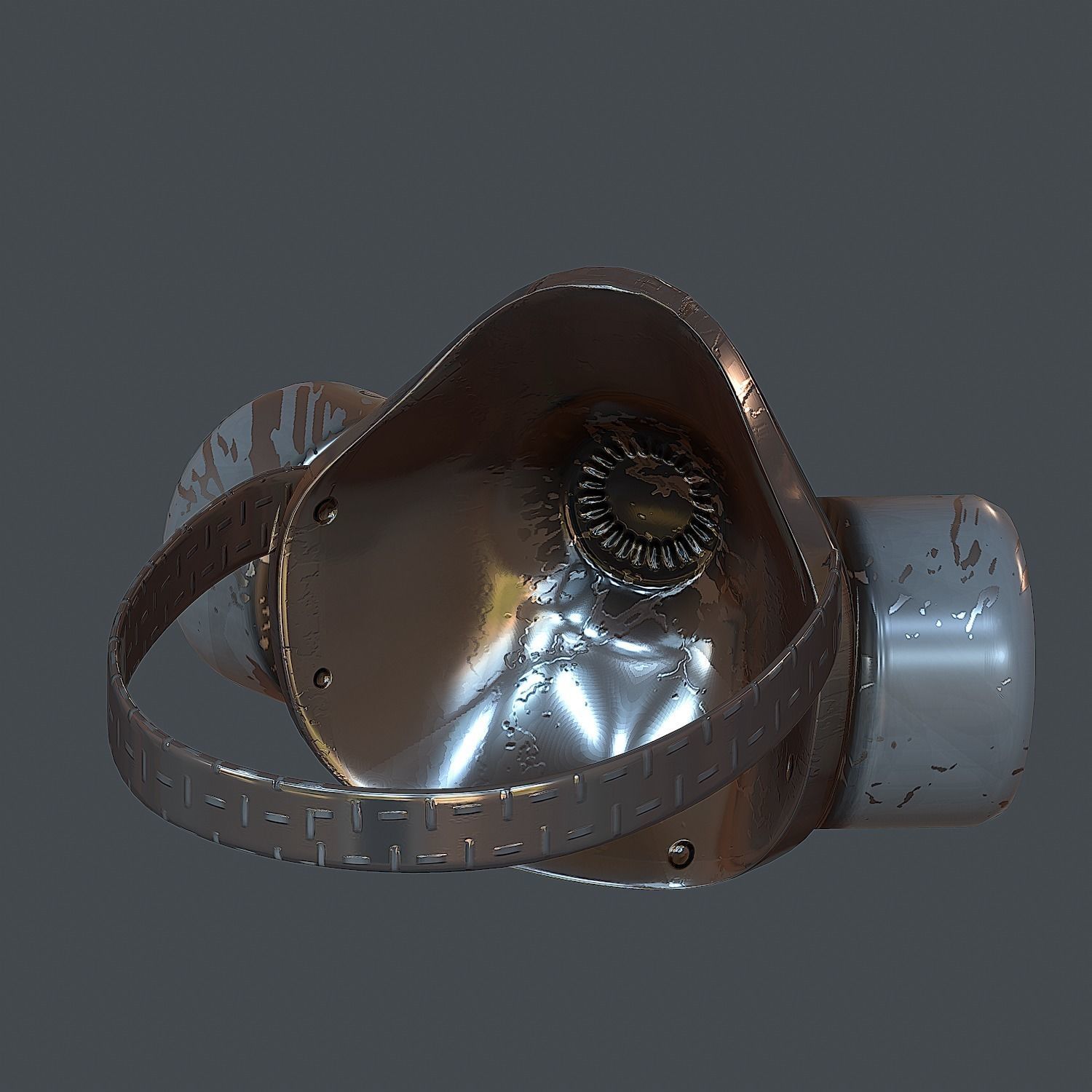 Gas mask helmet 3d model scifi Low-poly  Low-poly 3D model_4