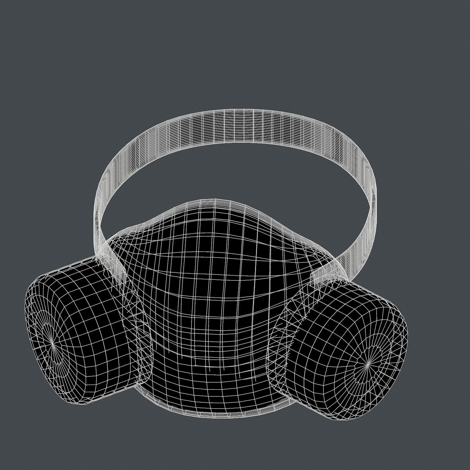 Gas mask helmet 3d model scifi Low-poly  Low-poly 3D model_7