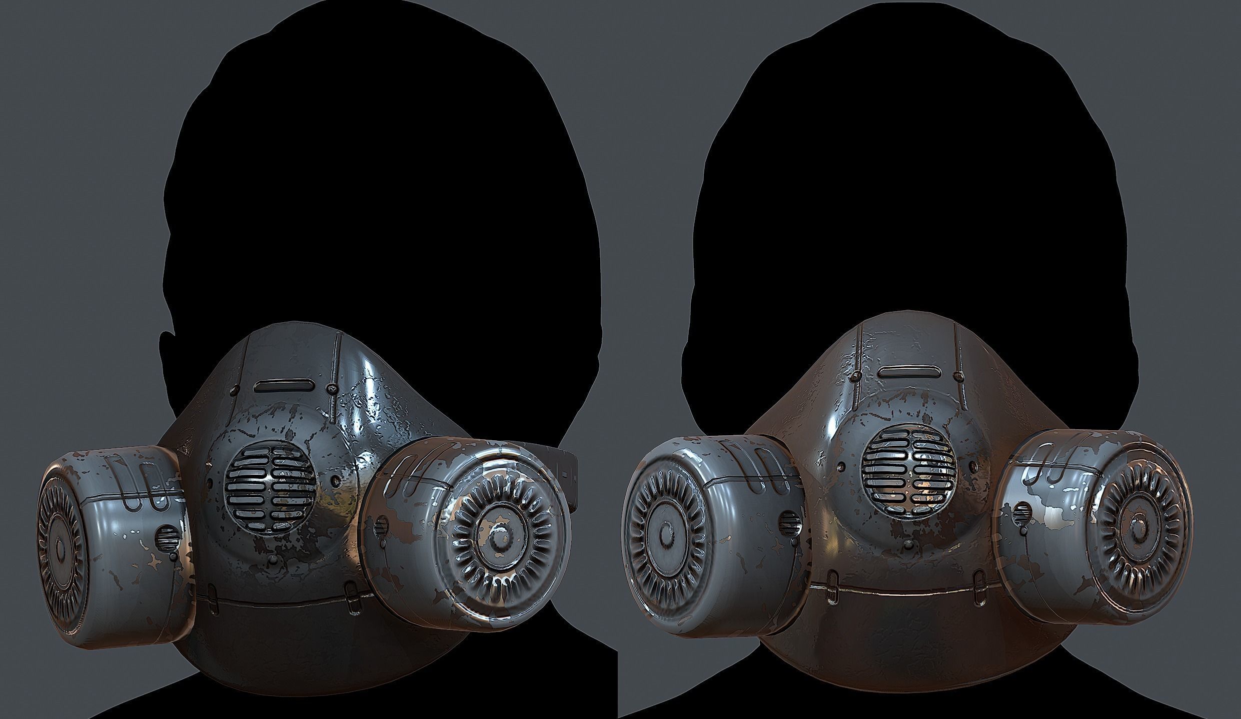 Gas mask helmet 3d model scifi Low-poly  Low-poly 3D model_1
