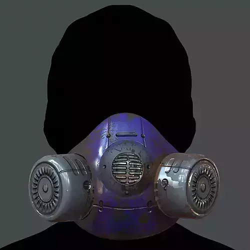 Gas mask helmet 3d model scifi Low-poly 