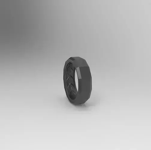 DC009R - Faceted Roman art Ring Band Unisex