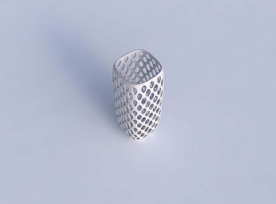 Vase quadratic tall with bubble grid lattice 3D print model_1
