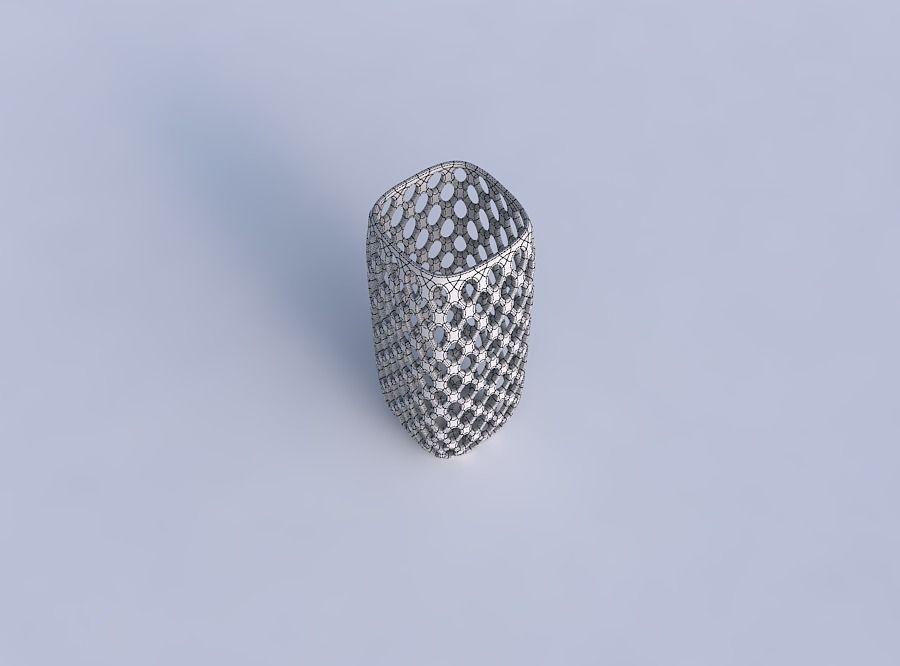 Vase quadratic tall with bubble grid lattice 3D print model_6