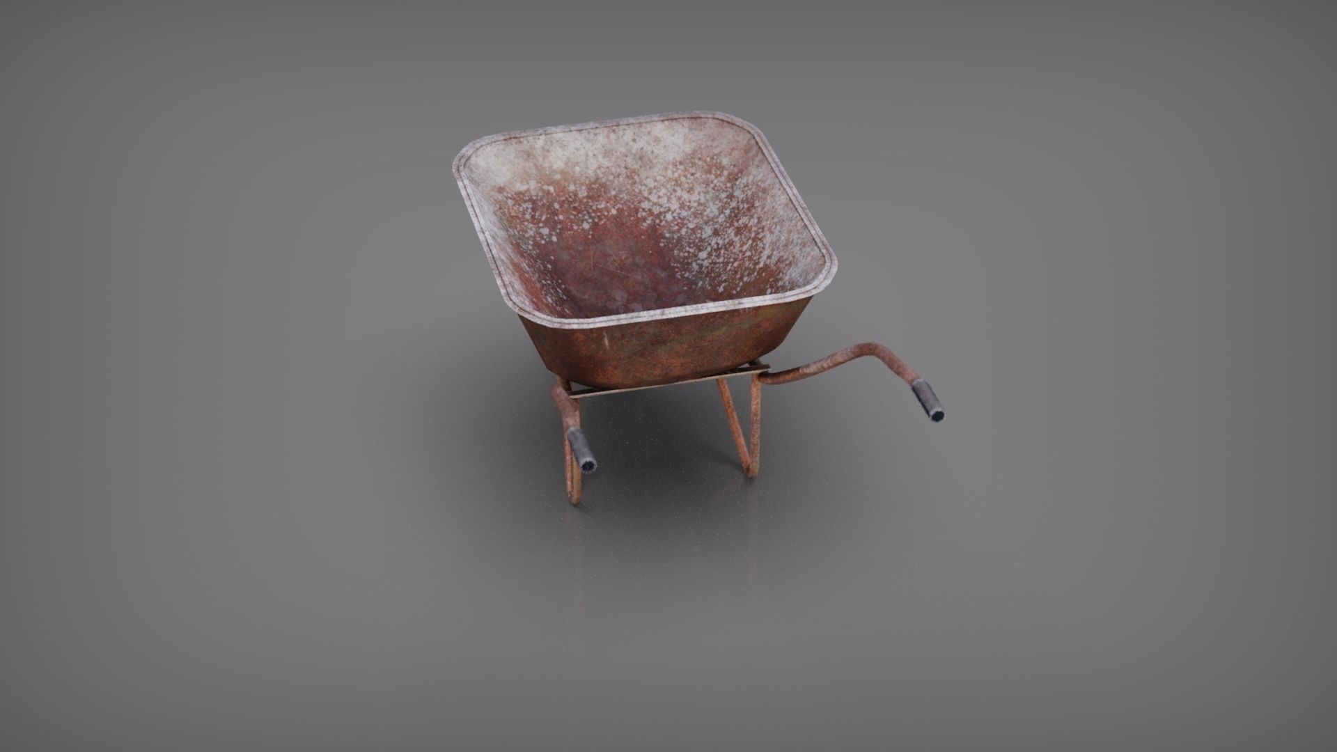 WHEELBARROW old Low-poly 3D model_13