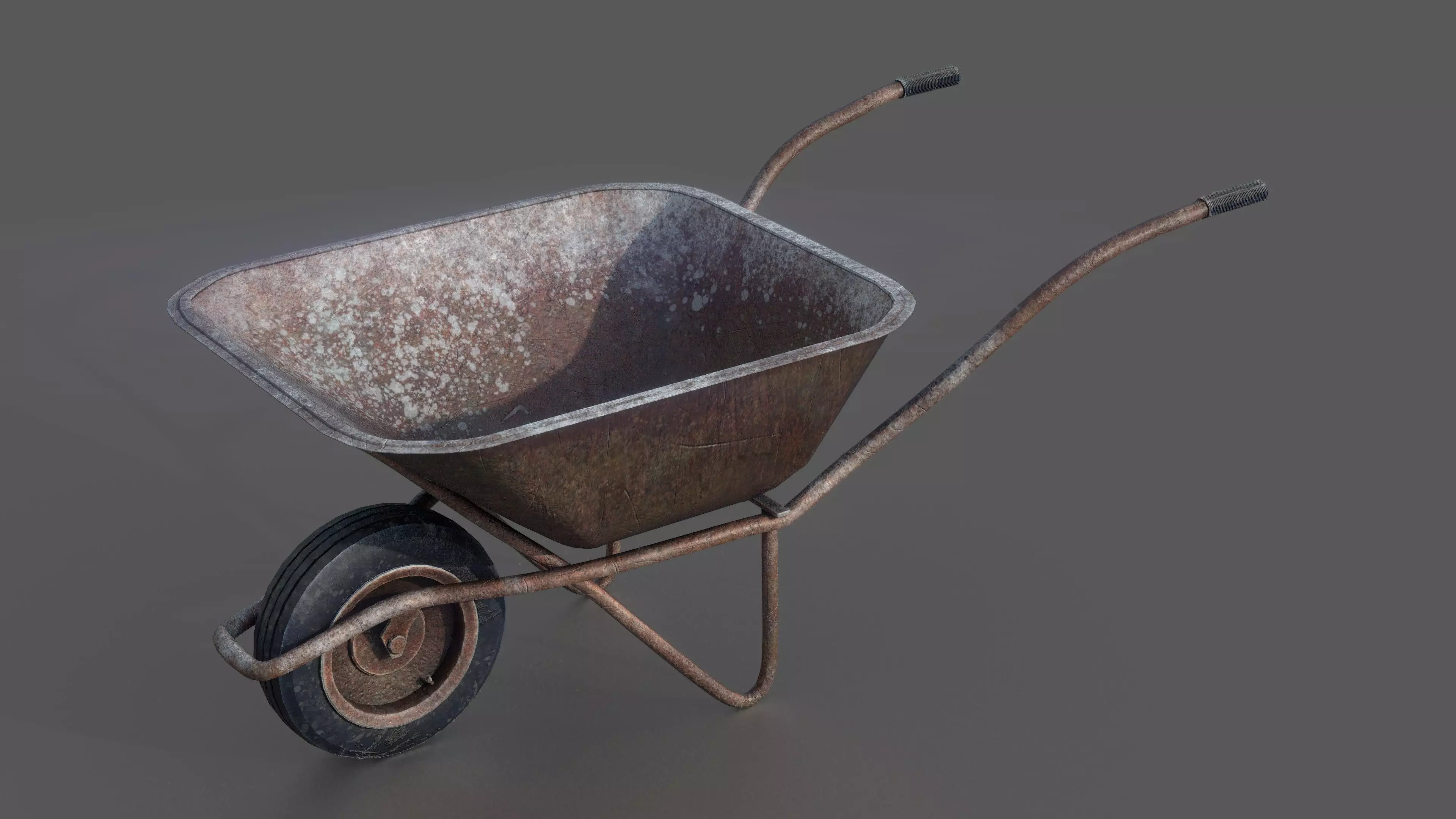 WHEELBARROW old Low-poly 3D model_0