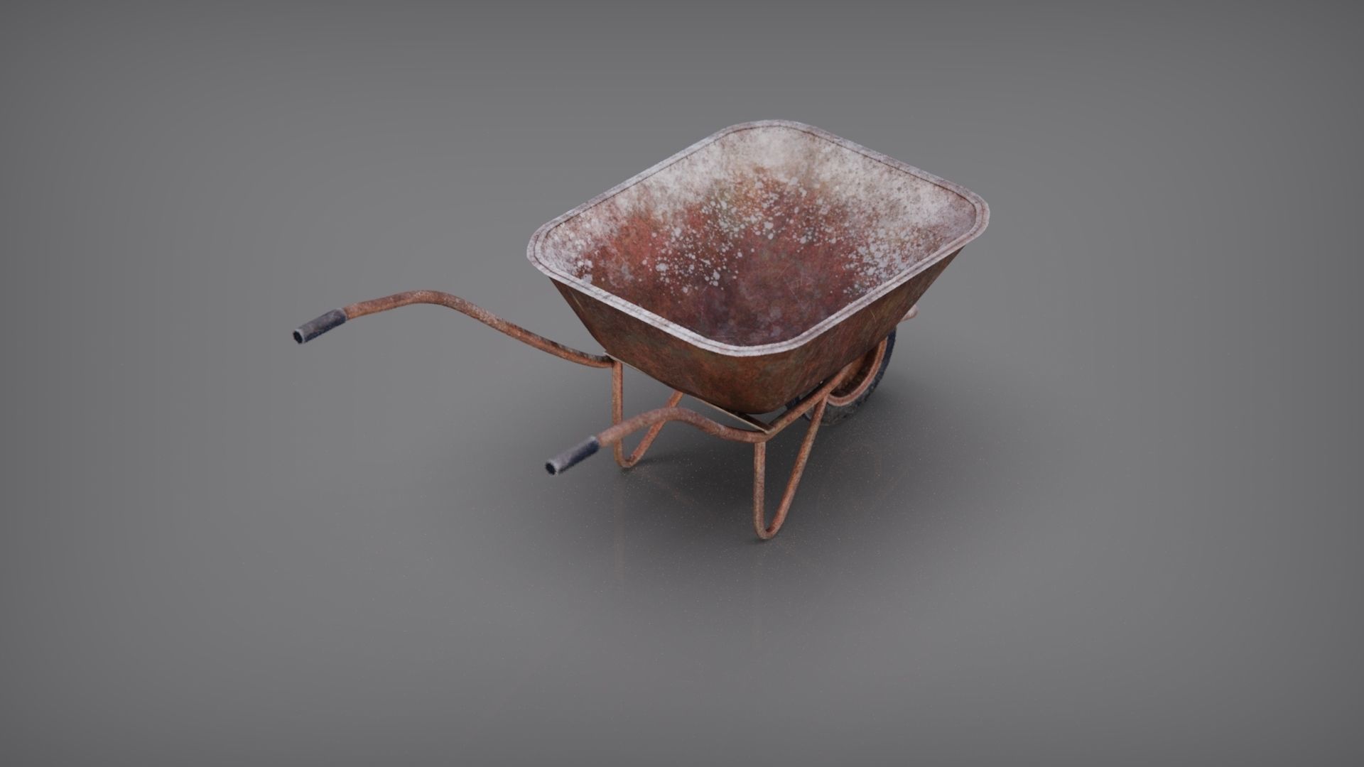 WHEELBARROW old Low-poly 3D model_14